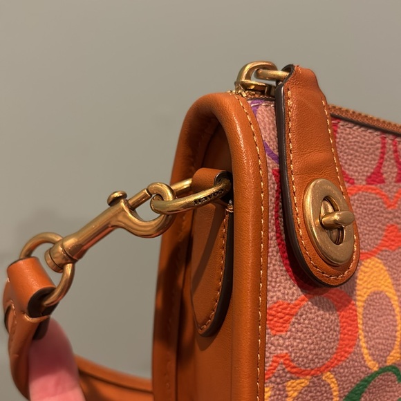 Authentic COACH Swinger Pride Monogram Coated Canvas Shoulder Bag - Picture 3 of 11